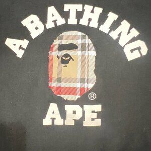 Authentic A BATHING APE BAPE Men's Black Crew Neck T-Shirt Sz.2XL